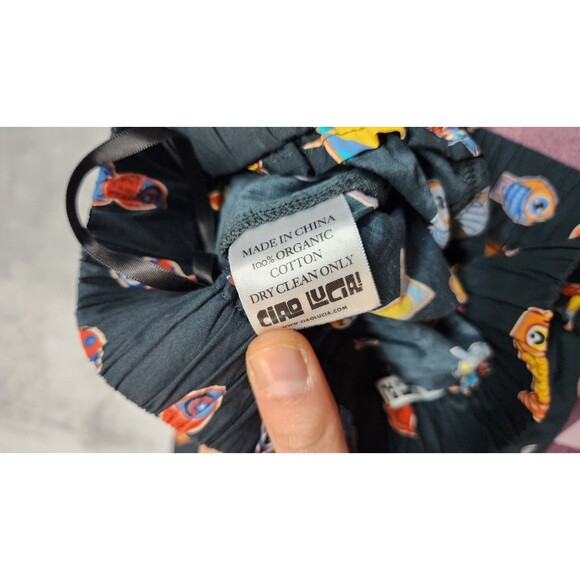 ciro lucia Womens XS Navy Blue Fish Graphic Pants - Picture 7 of 7